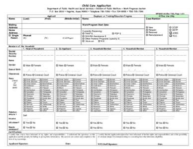 PRINT  Child Care Application Clear Form