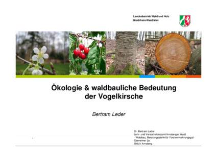 Landesbetrieb Wald und Holz Nordrhein-Westfalen WSL)  Ökologie & waldbauliche Bedeutung