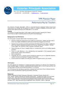 Victorian Principals Association Unit 2, 13-21 Vale Street, North Melbourne Victoria 3051, Australia t: ([removed]f: ([removed]