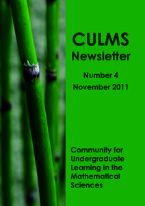 CULMS  Newsletter Number 4 November 2011