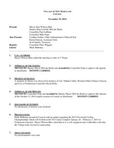 November 19, 2014 Council meeting