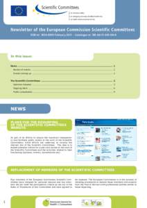 on consumer safety on emerging and newly identified health risks on health and environmental risks Newsletter of the European Commission Scientific Committees ISSN nr: [removed]February 2011 – Catalogue nr: ND-AG-11-0