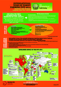 INTERNATIONAL YEAR OF FAMILY FARMING IYFF-2014 FEEDING THE WORLD, CARING FOR THE EARTH