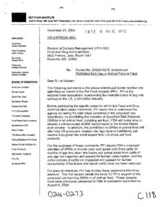w  PET FOOD INSTETUTE 2025 M Street, NW, Suite 800 * Washington, DC 20036 @([removed] * FAX[removed] * www.petFoodinstitute.org  November