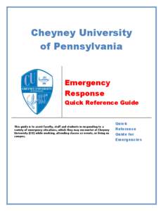 Cheyney University of Pennsylvania Emergency Response Quick Reference Guide