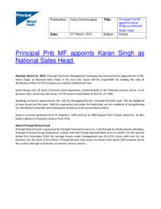 Punjab National Bank / Karan Singh / Mutual fund / Financial economics / Investment / Indian people