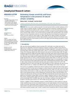 PUBLICATIONS Geophysical Research Letters RESEARCH LETTER[removed]2013GL058532 Key Points: • We evaluate climate sensitivity estimates