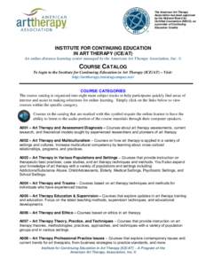 The American Art Therapy Association has been approved by the National Board for Certified Counselors (NBCC), as a provider of Continuing Education Credits.