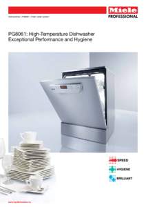 Dishwashers | PG8061 | Fresh water system  PG8061: High-Temperature Dishwasher Exceptional Performance and Hygiene  www.mydishwasher.ca