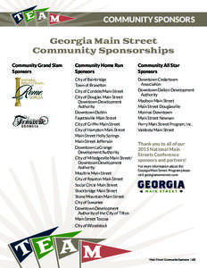community sponsors Georgia Main Street Community Sponsorships Community Grand Slam Sponsors