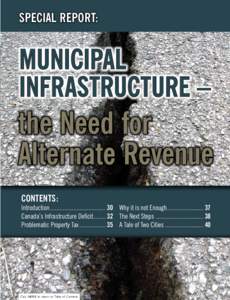 Special Report:  Municipal Infrastructure –  the Need for