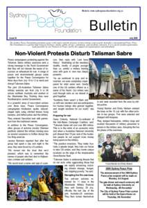 Website: www.sydneypeacefoundation.org.au  Bulletin Issue 24  July 2009