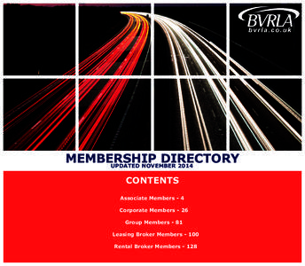 MEMBERSHIP DIRECTORY UPDATED NOVEMBER 2014 CONTENTS Associate Members - 4 Corporate Members - 26