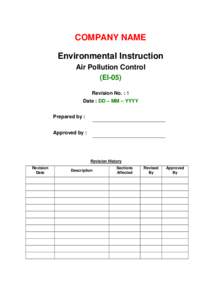 COMPANY NAME Environmental Instruction Air Pollution Control (EI-05) Revision No. : 1 Date : DD – MM – YYYY