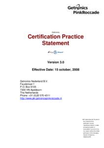 Getronics  Certification Practice Statement  Version 3.0