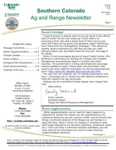 ISSUE  13 Southern Colorado Ag and Range Newsletter