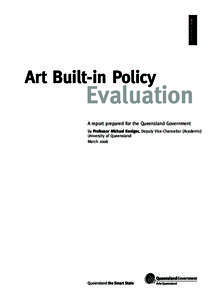 Cultural policy / Visual arts / Structure / Public administration / Impact assessment / Public art / Canadian artist-run centres / Brisbane