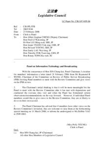 立法會 Legislative Council LC Paper No. CB[removed]Ref Tel Date