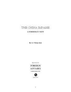 THE CHINA IMPASSE