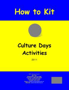 How to Kit - Culture Days Activities 2011