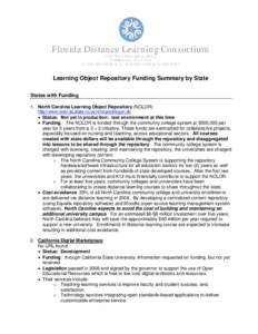 Standards / Learning management systems / Open educational resources / North Carolina Learning Object Repository / E-learning / Florida Distance Learning Consortium / Open access / SWORD / Open source curriculum / Education / Educational technology / Open content