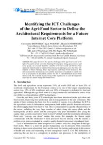 eChallenges e-2012 Conference Proceedings Paul Cunningham and Miriam Cunningham (Eds) IIMC International Information Management Corporation, 2012 ISBN:   Identifying the ICT Challenges