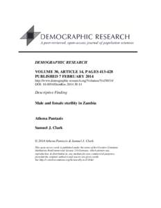 DEMOGRAPHIC RESEARCH VOLUME 30, ARTICLE 14, PAGES[removed]PUBLISHED 7 FEBRUARY 2014 http://www.demographic-research.org/Volumes/Vol30/14/ DOI: [removed]DemRes[removed]