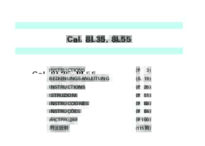 Cal. 8L35, 8L55 INSTRUCTIONS