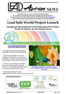 Lead Safe World Project Launch - Inaugural International Lead Poisoning Prevention Week of Action: 20-26 October 2013