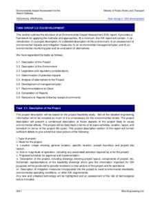 Environmental Impact Assessment for the Airport Gateway TECHNICAL PROPOSAL Ministry of Public Works and Transport Task Group 3 : EIA Development