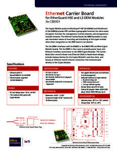 technical datasheet  Ethernet Carrier Board for EtherGuard HSE and L3 OEM Modules 3e-CBE001