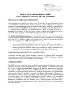 ACCET Document 3.3 Date Developed: August 1996 Date Revised: April 2008/November 2010 Pages: 1 of 25 Pertinent to: Dale Carnegie & Associates, Inc./ Franchises - Avocational/Prof. Development