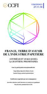 CONFÉRENCEFRANCE, TERRE D’AVENIR DE L’INDUSTRIE PAPETIÈRE