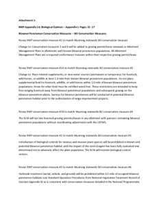 Attachment 1: RMP Appendix 14; Biological Opinion – Appendix I; Pages[removed]Blowout Penstemon Conservation Measures – BO Conservation Measures Revise RMP conservation measure #1 to match Wyoming statewide BO conserv