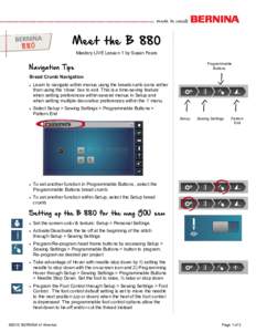 Meet the B 880 Mastery LIVE Lesson 1 by Susan Fears Programmable Buttons  Navigation Tips
