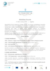 Attīstības forums 3. līdz 5. jūnijs, 2015 |  Līgatne