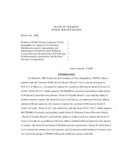 Government bonds / Eastern United States / Energy in the United States / Politics of the United States / Vermont / Northeast Utilities / Municipal bond / New Hampshire / Series E bond / New England / Northeastern United States / States of the United States