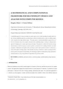 International Journal for Uncertainty Quantification, x(x):xxx–xxx, 2013  A MATHEMATICAL AND COMPUTATIONAL FRAMEWORK FOR MULTIFIDELITY DESIGN AND ANALYSIS WITH COMPUTER MODELS Douglas Allaire∗ & Karen Willcox