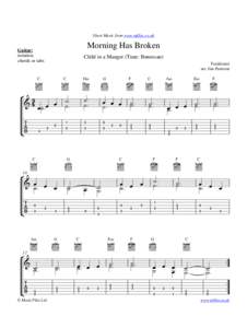 Sheet Music from www.mfiles.co.uk  Morning Has Broken Guitar: notation,