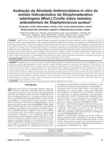 Avaliação da Atividade Antimicrobiana in vitro do extrato hidroalcóolico de Stryphnodendron adstringens (Mart.) Coville sobre isolados