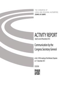 CG[removed]December 2013 Activity Report of the Congress (From April to end of November 2013)