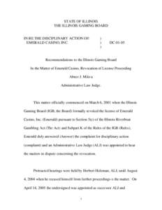 Emerald / Gaming control board / Richard L. Duchossois / Crystallography / Illinois / Rosemont /  Illinois / Donald Stephens / Chicago metropolitan area