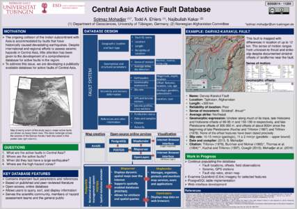 EGU2014Central Asia Active Fault Database Solmaz Mohadjer  (1)*,