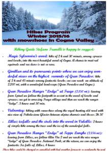 Hikes Program with snowshoes in Cogne winter