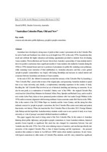 July 27, 15:30~16:30: Plenary Lecture III, Room[removed]David LOWE, Deakin University, Australia “Australian Colombo Plans, Old and New” Key words