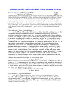 Southern Campaign American Revolution Pension Statements & Rosters Pension application of John Hopewell S36591 Transcribed by Will Graves f13VA[removed]