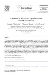 Algebra / Mathematics / Mathematical analysis / Linear algebra / Spectral theory / Operator theory / Functional analysis / Matrix theory / Spectrum / Dual space / Eigenvalues and eigenvectors / Partial differential equation