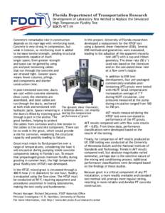 Florida Department of Transportation Research  Development of Laboratory Test Method to Replace the Simulated High-Temperature Fluidity Test BDK75[removed]