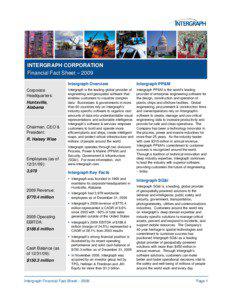 Microsoft PowerPoint - Intergraph Financial Fact Sheet - 2009_FINAL