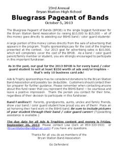 Fundraiser / Fundraising / Bryan Station High School / Advertising / Invoice / University of Florida / Bluegrass music / Business / Alachua County /  Florida / Florida